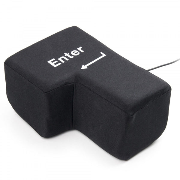 Big USB Enter Key Button Anti Stress Relief Unbreakable Office Home Soft Pillow