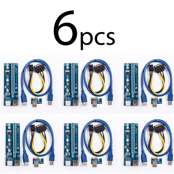 6 pcs PCIE PCI-E Express 16x To 1x 2x 4x 8x 16x Riser Card for bitcoin miner