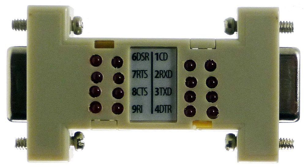 Test Serial Port Cable RS232 RS 232 Loopback Loop Back Plug Tester LED Adaptor