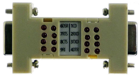 Test Serial Port Cable RS232 RS 232 Loopback Loop Back Plug Tester LED Adaptor