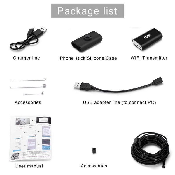 Android iPhone 5M WIFI Leakage Inspection Camera Endoscope Waterproof Borescope