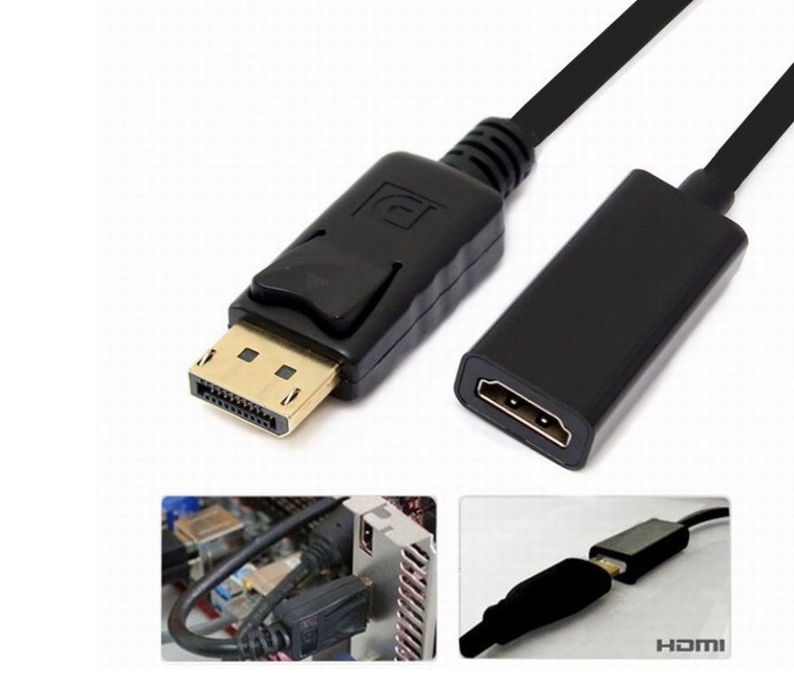 DP Displayport Male to HDMI Female Converter Adapter Cable for PC HP DELL HD TV