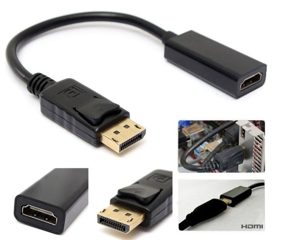 DP Displayport Male to HDMI Female Converter Adapter Cable for PC HP DELL HD TV