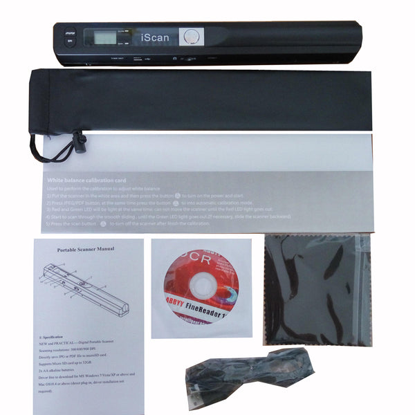 Portable A4 Digital Scanner 900 DPI MicroSD TF CARD JPEG PDF SCAN OCR SOFTWARE