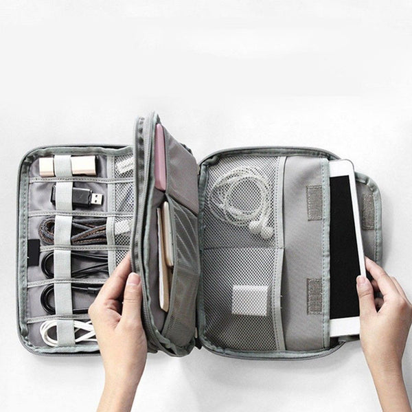 Travel Mobile Kit Case Big Capacity Storage Bag Digital Gadget USB Data Cable