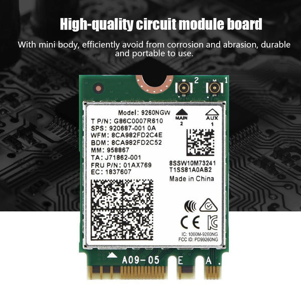 Intel Wireless AC 9260 NGFF M2 Dual Band 802.11ac WiFi Bluetooth 5.0 MF Card