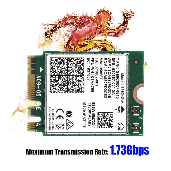 Intel Wireless AC 9260 NGFF M2 Dual Band 802.11ac WiFi Bluetooth 5.0 MF Card