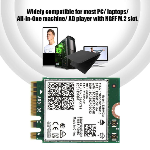 Intel Wireless AC 9260 NGFF M2 Dual Band 802.11ac WiFi Bluetooth 5.0 MF Card