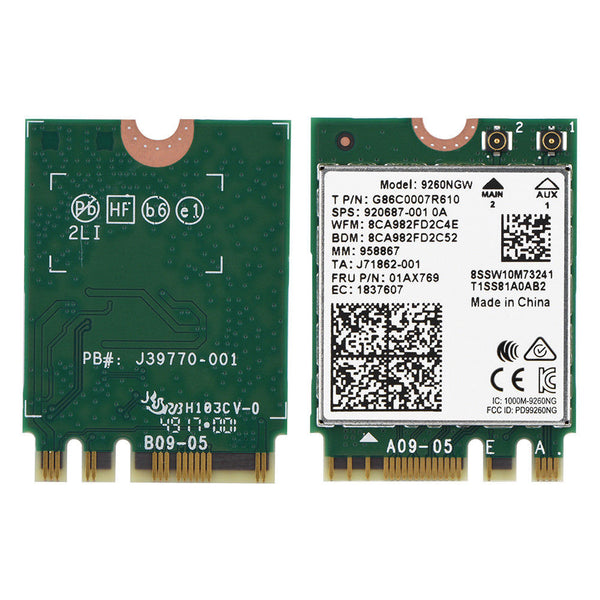 Intel Wireless AC 9260 NGFF M2 Dual Band 802.11ac WiFi Bluetooth 5.0 MF Card