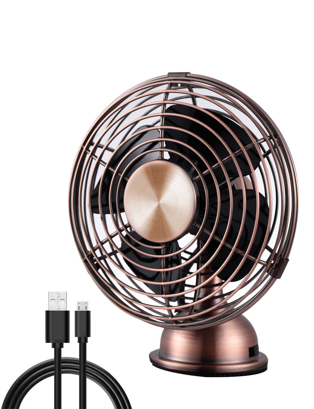 Retro Metal USB Air Cool Room Fan For PC Laptop Classic mini desktop Portable