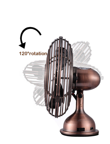 Retro Metal USB Air Cool Room Fan For PC Laptop Classic mini desktop Portable