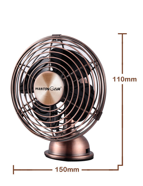 Retro Metal USB Air Cool Room Fan For PC Laptop Classic mini desktop Portable