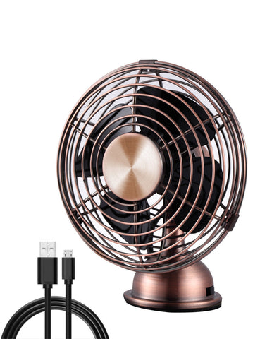 Retro Metal USB Air Cool Room Fan For PC Laptop Classic mini desktop Portable