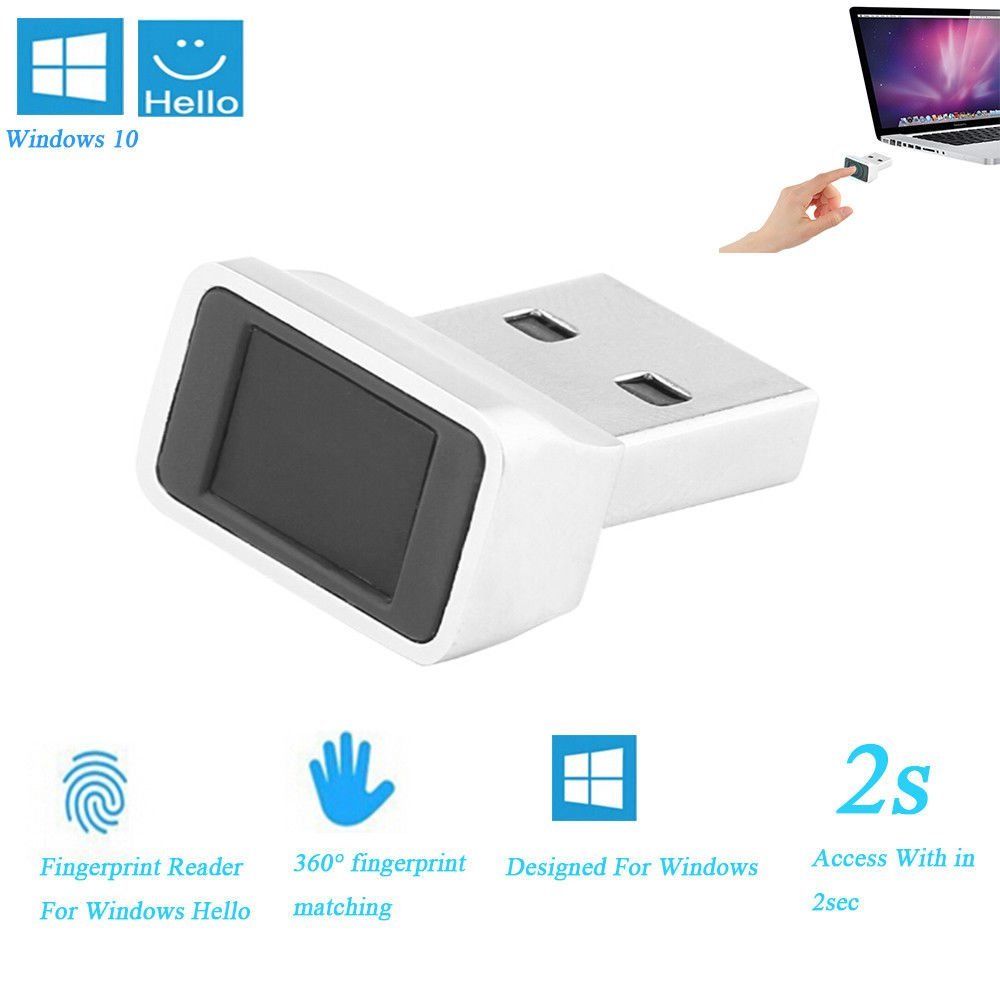 USB Fingerprint Biometric Reader Adaptor for Laptop PC Windows 7 8.1 10 Hello