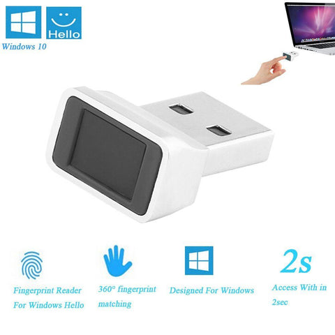 USB Fingerprint Biometric Reader Adaptor for Laptop PC Windows 7 8.1 10 Hello
