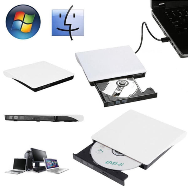 Slim External PC Laptop USB 3.0 DVD RW CD Writer Drive Disk Burner Reader Player