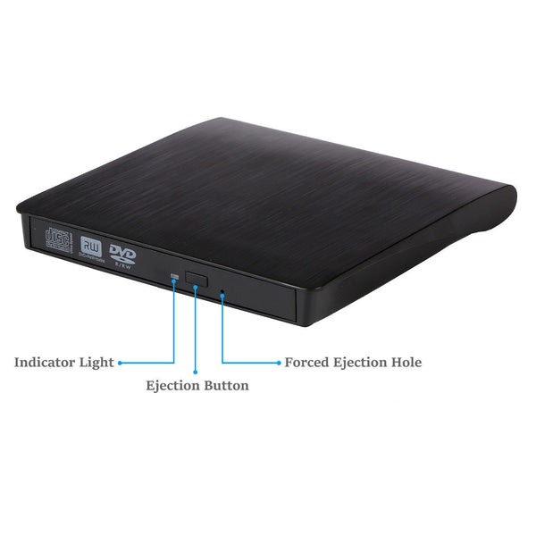 Slim External PC Laptop USB 3.0 DVD RW CD Writer Drive Disk Burner Reader Player