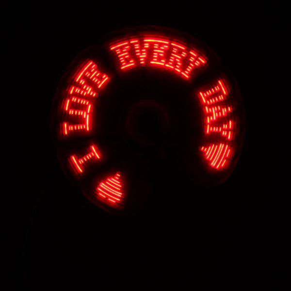 Programmable Program Message Flexible Mini USB LED Cooling Cool Fan Light Blade