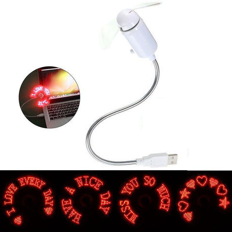 Programmable Program Message Flexible Mini USB LED Cooling Cool Fan Light Blade