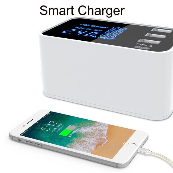 Multi Function 4 Port USB Type C Fast Rapid Charging Charge Adapter Wall Charger