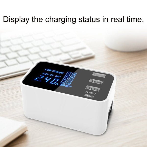 Multi Function 4 Port USB Type C Fast Rapid Charging Charge Adapter Wall Charger