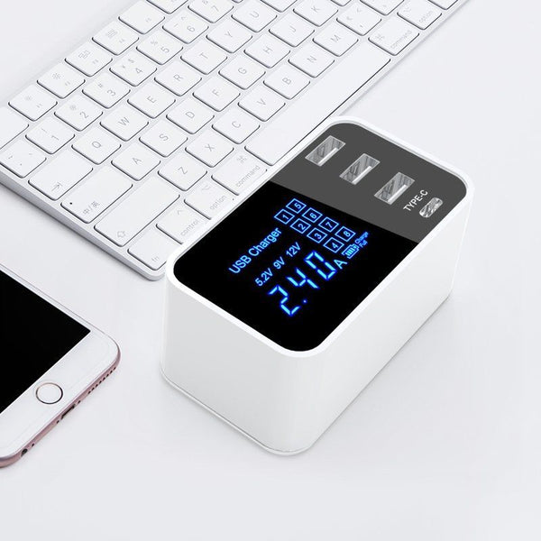 Multi Function 4 Port USB Type C Fast Rapid Charging Charge Adapter Wall Charger