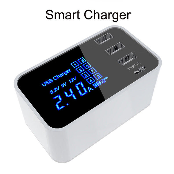 Multi Function 4 Port USB Type C Fast Rapid Charging Charge Adapter Wall Charger