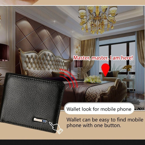 Smart Bluetooth Anti Lost Theft Wallet Leather Alarm GPS Locator Track Tracker