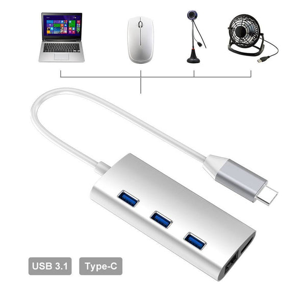 8 in 1 USB 3.1 Type C 4K HDMI RJ45 Hub Lan Ethernet Port Adapter HUB For MacBook