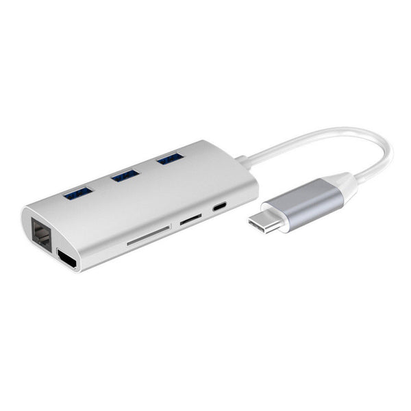 8 in 1 USB 3.1 Type C 4K HDMI RJ45 Hub Lan Ethernet Port Adapter HUB For MacBook