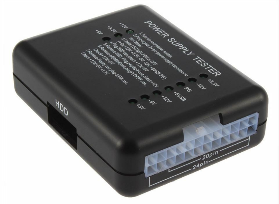Test Check PC Power Supply Unit PSU Mini Tester ATX BTX PCI SATA HDD LED Display
