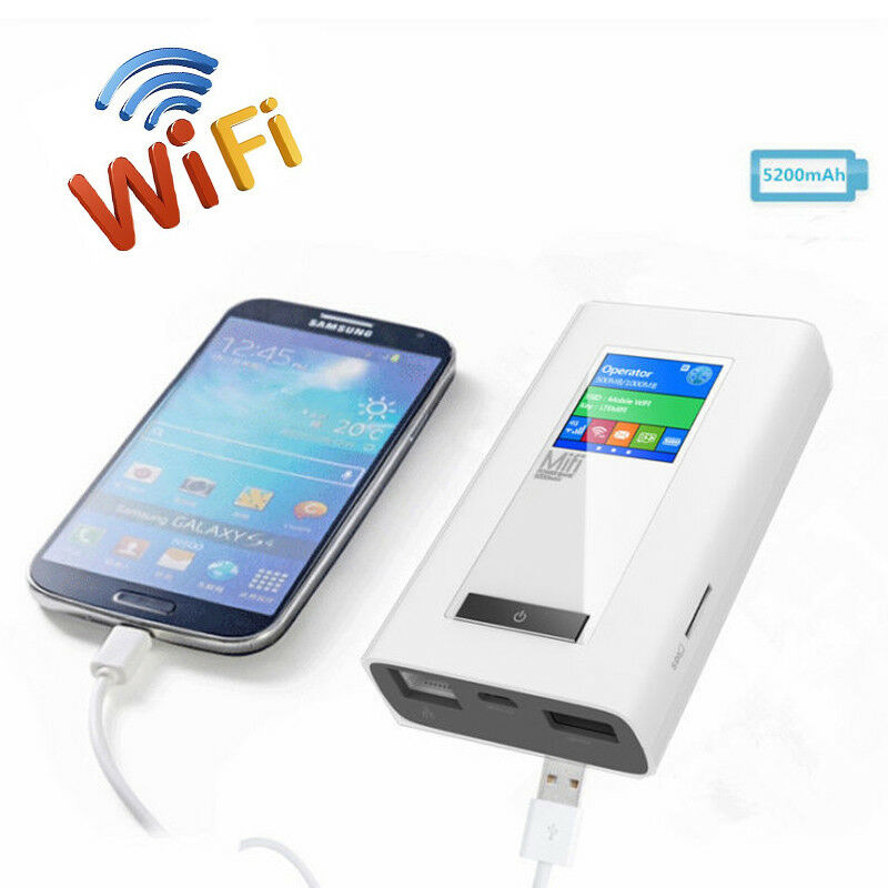 4G Mifi 5200mAh PowerBank LTE Wifi Router w/ Duel 2 SIM Card Cards Slot RJ45 LAN