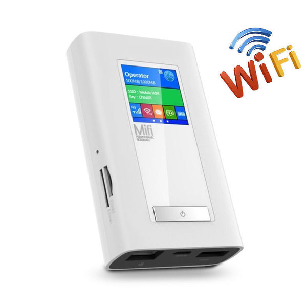 4G Mifi 5200mAh PowerBank LTE Wifi Router w/ Duel 2 SIM Card Cards Slot RJ45 LAN