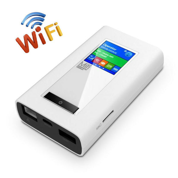 4G Mifi 5200mAh PowerBank LTE Wifi Router w/ Duel 2 SIM Card Cards Slot RJ45 LAN