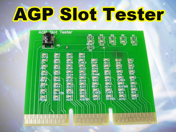 Check AGP Video Display Card Slot PC Motherboard Mainboard LED Tester test Card