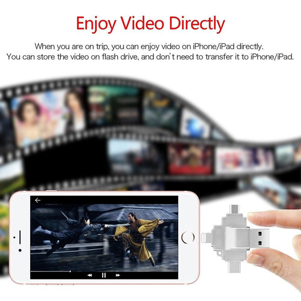 Lightning 8Pin Micro USB Type C TF Memory Card Reader for iOS Android Phone PC