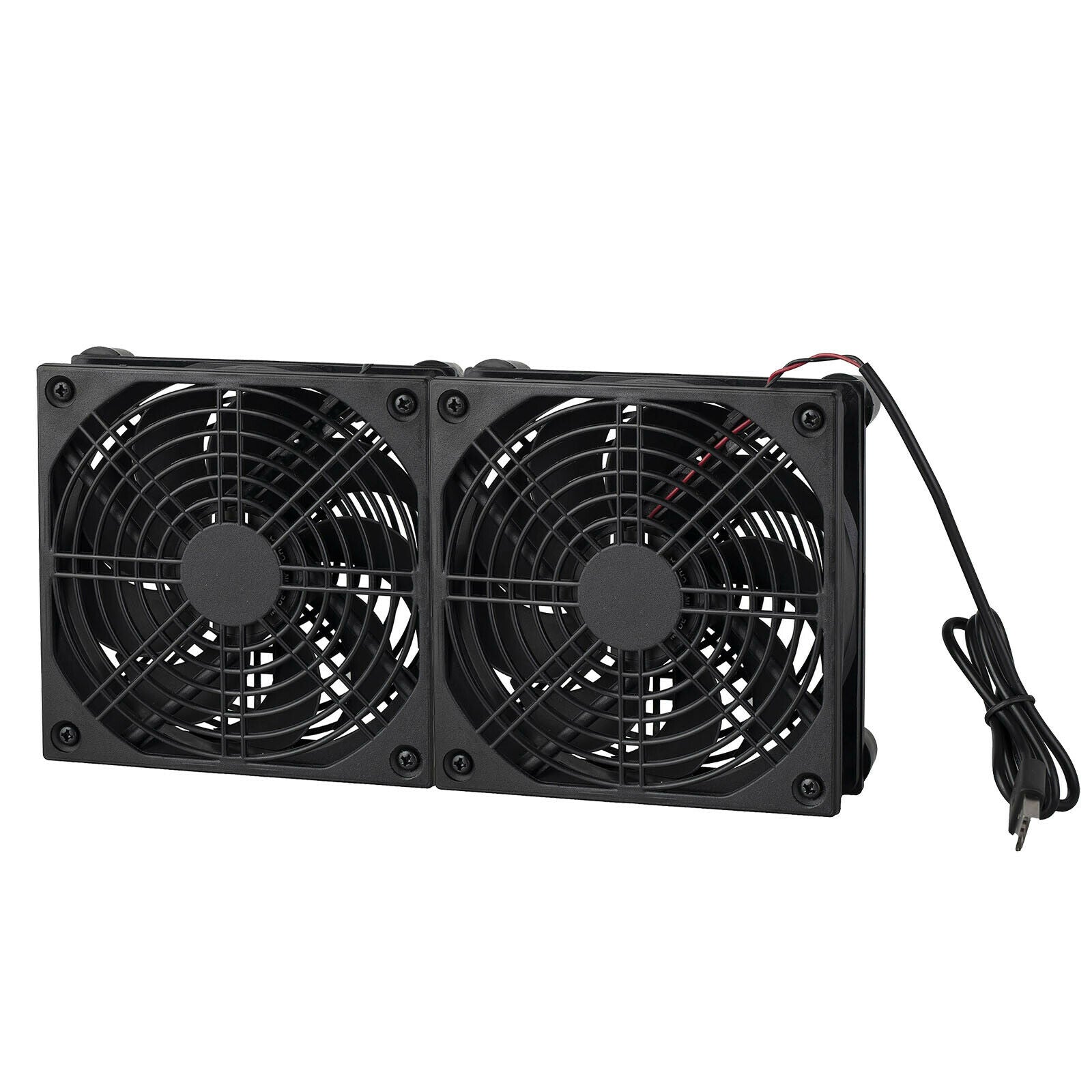 Double 12cm Cooling Fan USB Cooler Stand 1200RPM for Router Modem Set Top TV Box