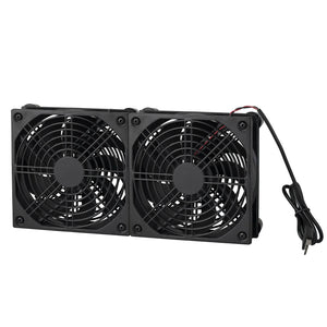 Double 12cm Cooling Fan USB Cooler Stand 1200RPM for Router Modem Set Top TV Box
