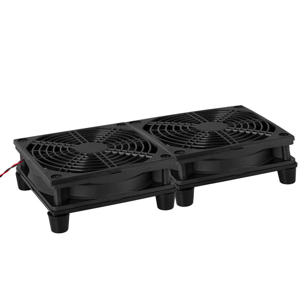 Double 12cm Cooling Fan USB Cooler Stand 1200RPM for Router Modem Set Top TV Box