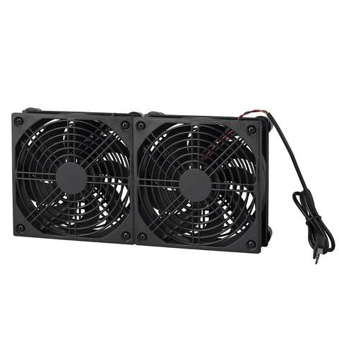 Double 12cm Cooling Fan USB Cooler Stand 1200RPM for Router Modem Set Top TV Box