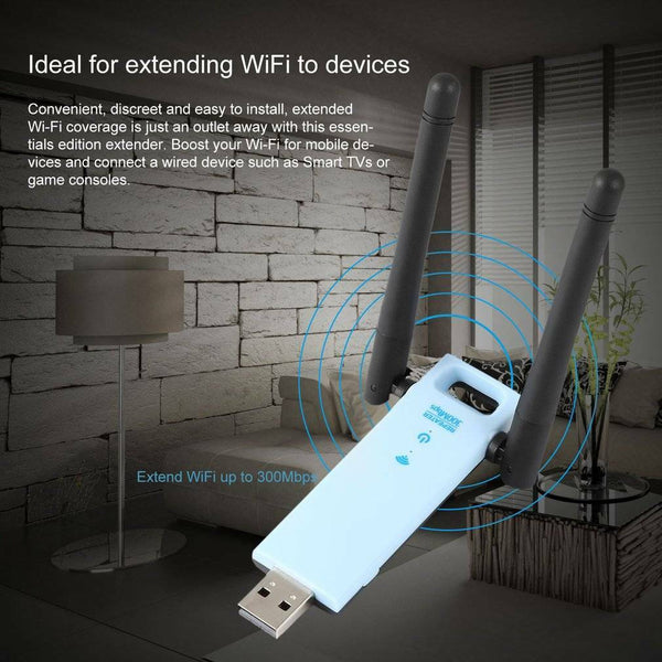 2.4GHz 300Mbps WiFi Wireless Repeater Router Signal Booster USB Range Extender