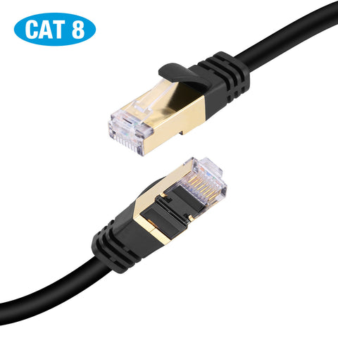 2X 1 M Meter CAT8 Cat 8 Ethernet Network Lan Cable Cord 24AWG SFTP Shielded RJ45
