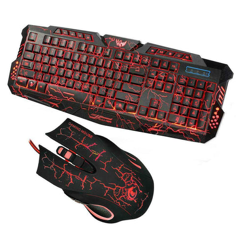 Multi Colored Gaming Game Backlight Keyboard Optical Mouse LED Color Changing