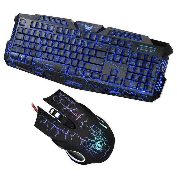 Multi Colored Gaming Game Backlight Keyboard Optical Mouse LED Color Changing