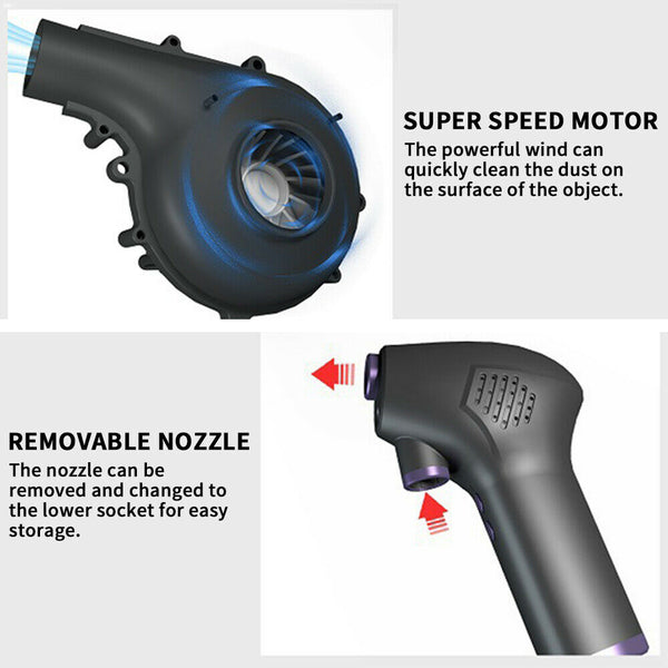 Cordless High Power Speed Air Duster Blower or keyboard Car Deep Clean Cleaning
