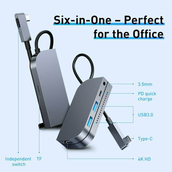 Multi USB 3.0 HUB Type C to HDMI Hub Audio Jack Card PD Charge Port Dock Station