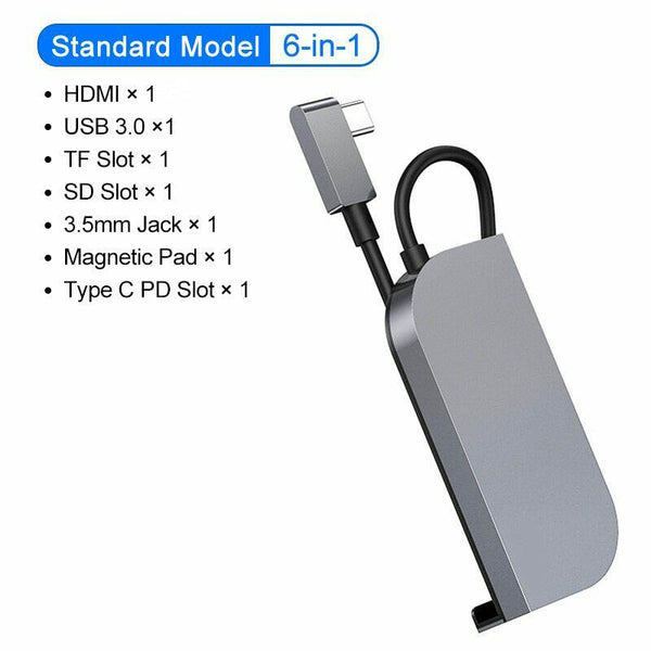 Multi USB 3.0 HUB Type C to HDMI Hub Audio Jack Card PD Charge Port Dock Station
