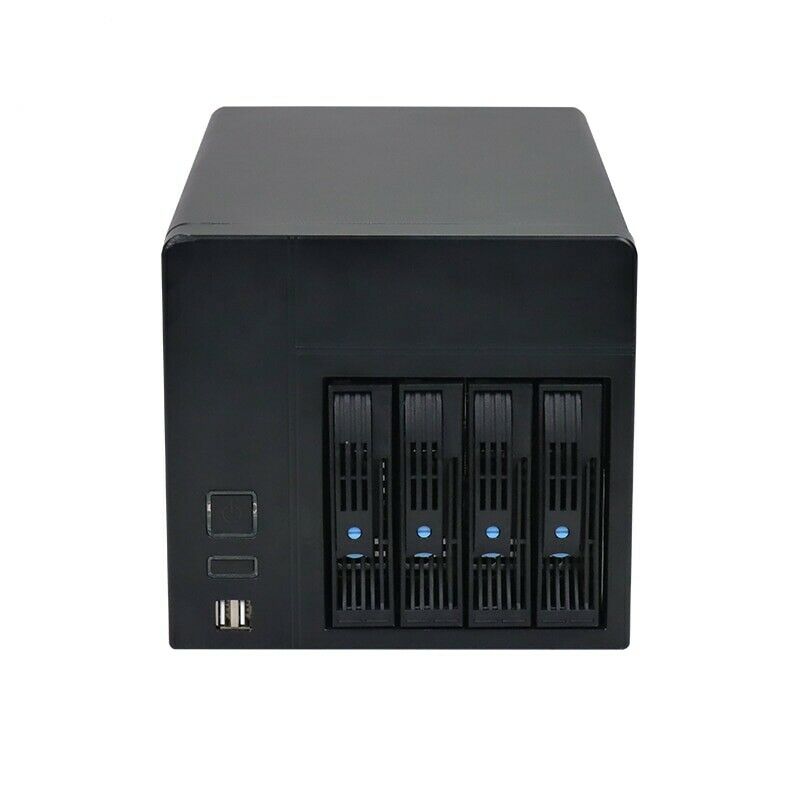 Mini ITX NAS Storage Server Chassis Hot Swap Plug IPFS 4 Bay Embedded PSU Case