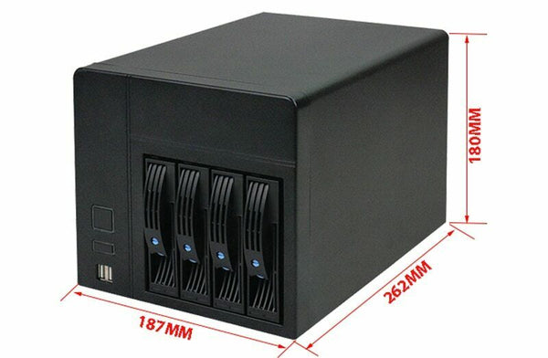 Mini ITX NAS Storage Server Chassis Hot Swap Plug IPFS 4 Bay Embedded PSU Case