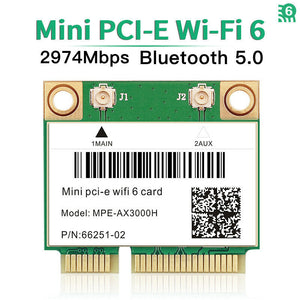 Laptop 3000 Mbps WiFi 6 Wireless Card Dual Band Mini PCI-E MPE-AX3000H Adapter